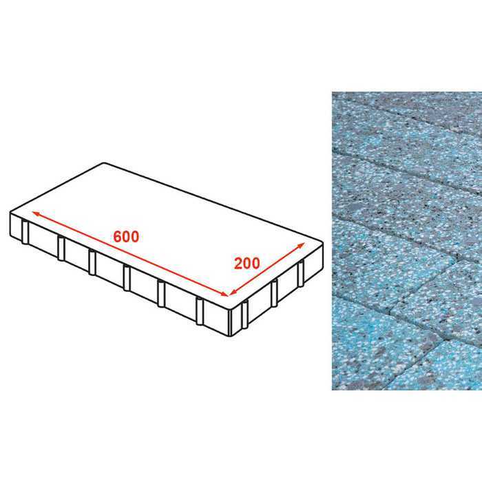 Плита тротуарная Готика Granite FINERRO, Азул Баxия 600x200x80 мм
